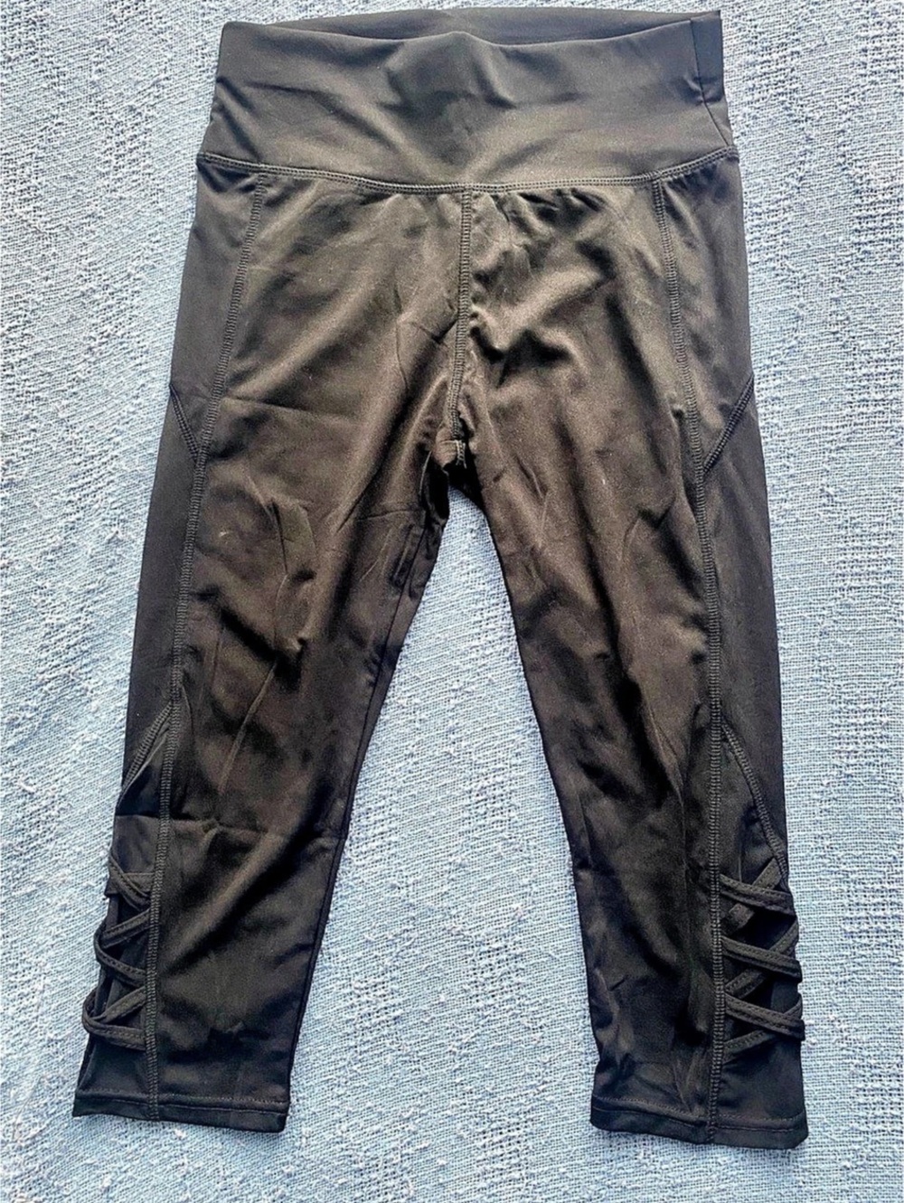 YUNA Classic Fashion Lace-Up Black Leggings Size Small/Medium